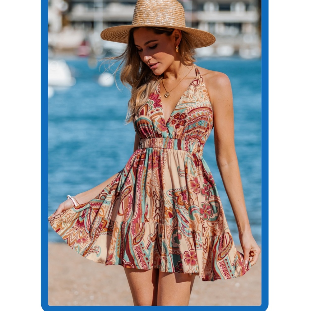 Paisley Boho Mini Dress